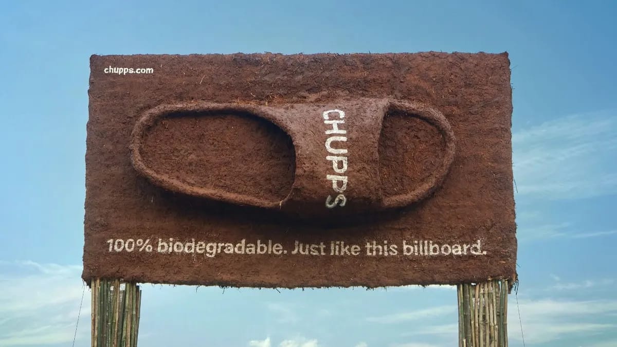 Footwear brand Chupps’ washable billboard makes a sustainability statement